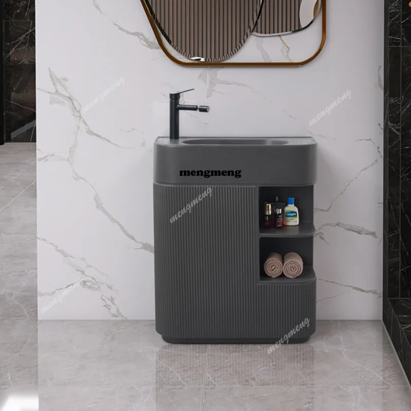 Art Artificial Stone Pillar Basin Pillar Washbasin Household Vertical Washbasin