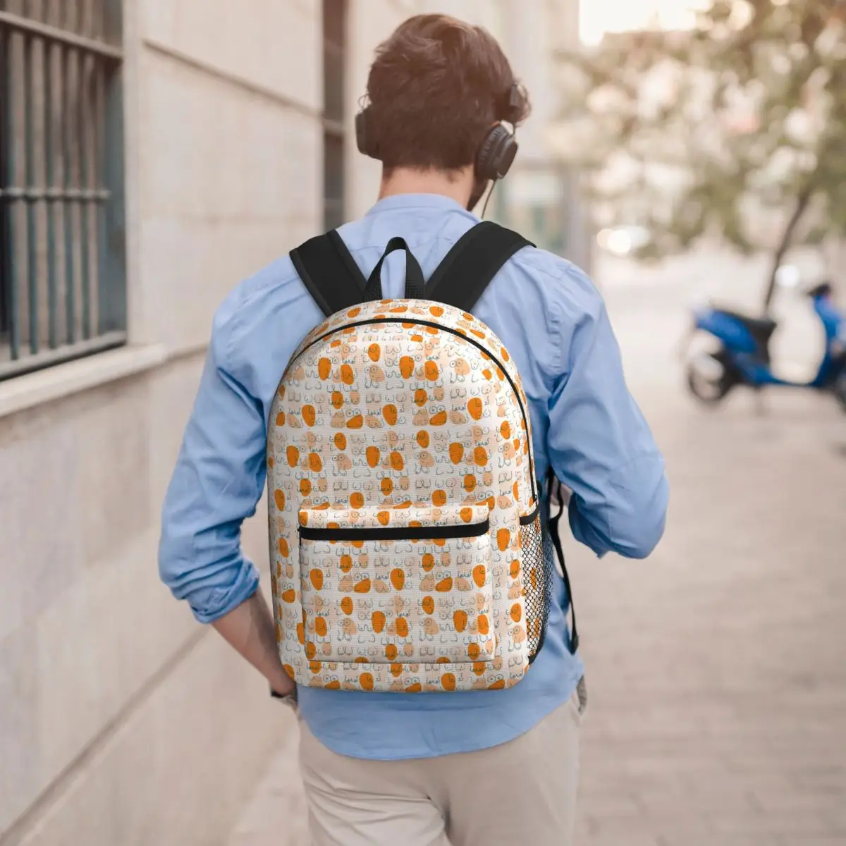 Geometric Beautiful Boobs Backpack Student BookBag Kids School Bag Laptop Shoulder Bags for Men Women