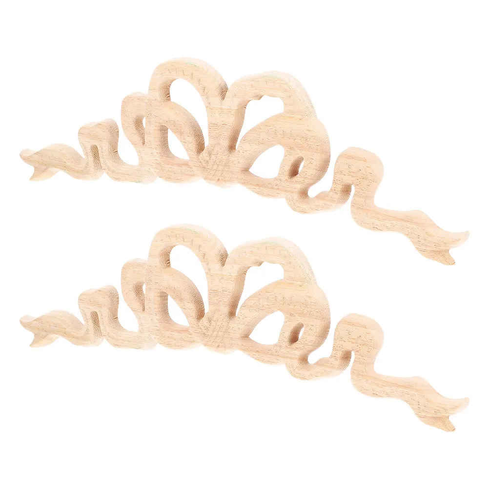 Apliques de tallado de madera sin pintar, elegantes apliques decorativos para muebles, puertas, armarios, decoración del hogar de estilo europeo, 2 uds.
