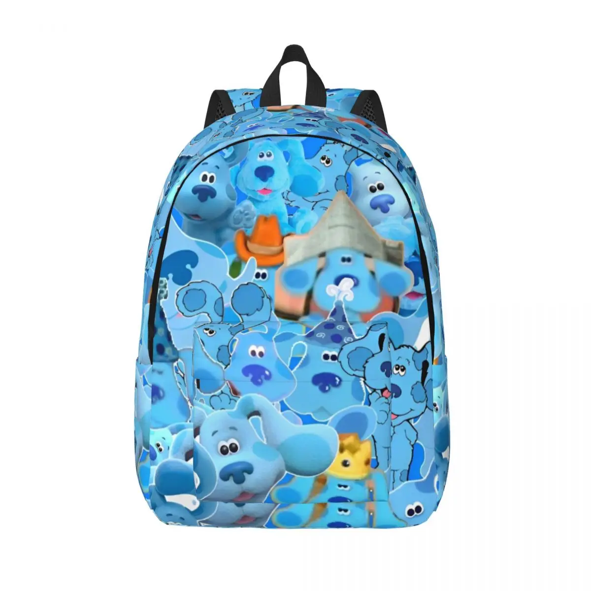 Mochila de pistas do azul dos desenhos animados, mochila para estudantes do ensino médio e médio, mochila para adolescentes com bolso