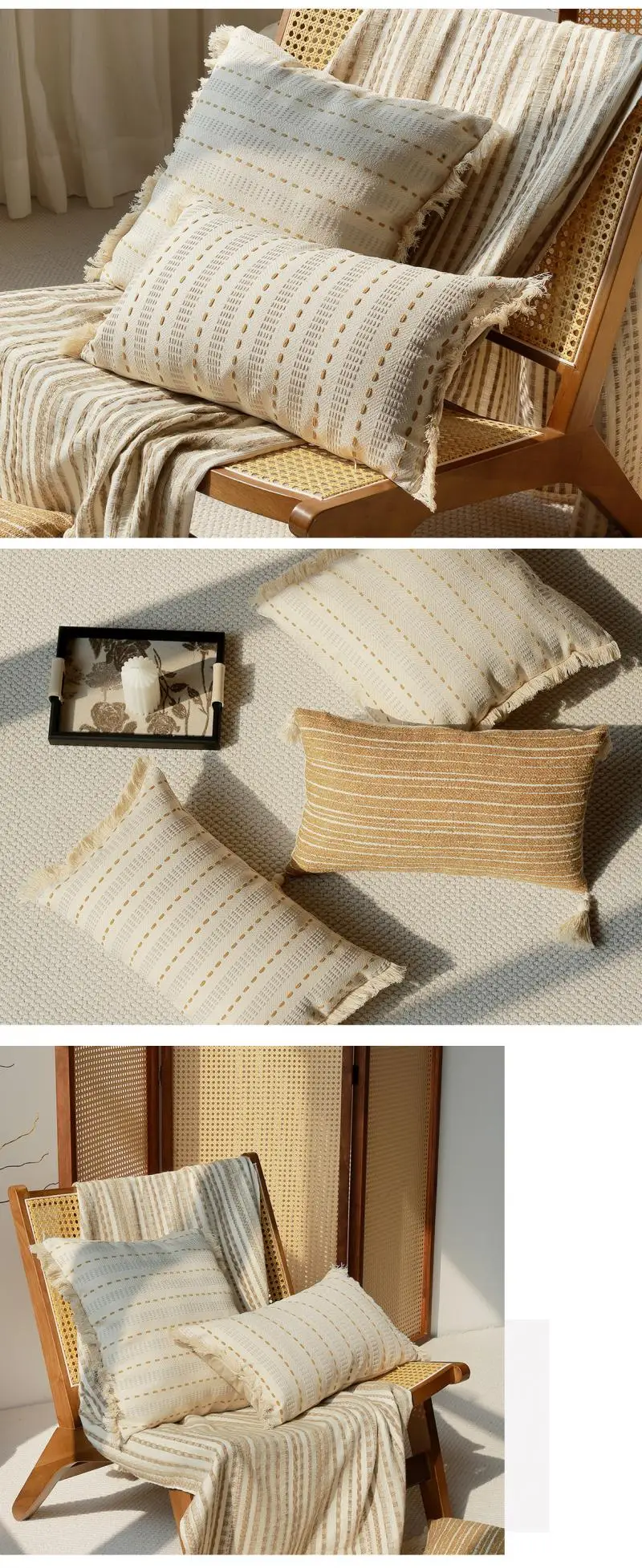 Japanischer Wabi-Sabi-Stil Sofakissenbezug Cojines Dekorativer Kissenbezug für Zuhause Einfache Kopfteil-Kissenbezüge 30x50/45x45cm – Detail 5