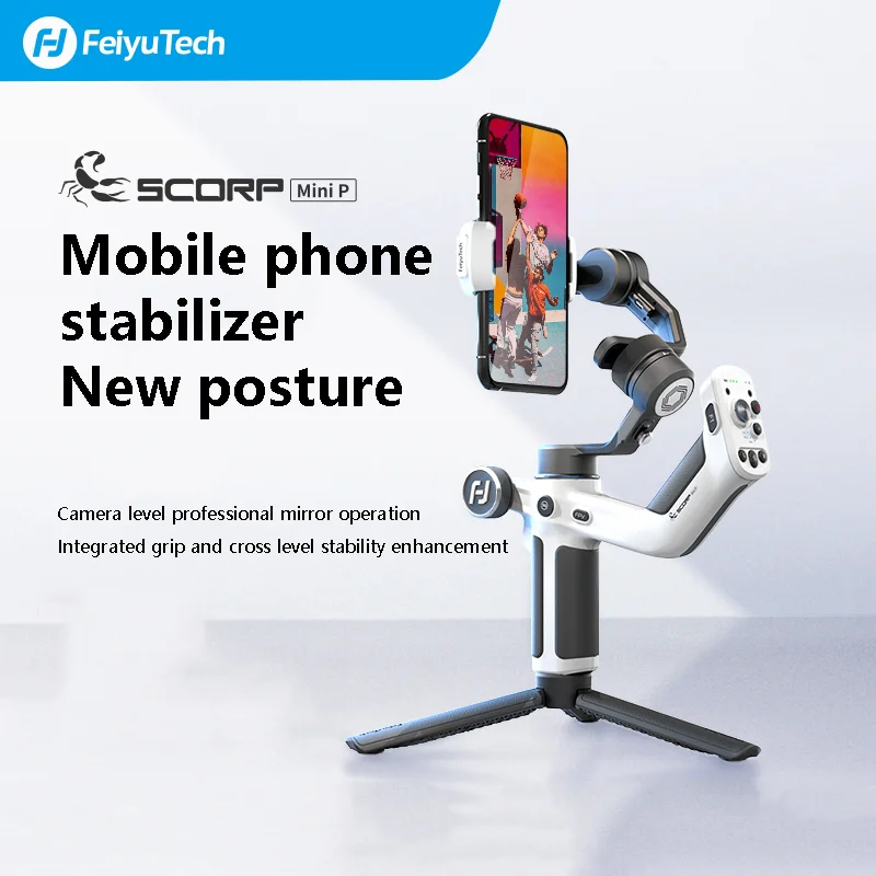 FeiyuTech SCORP miniP MINI P 3-Axis Handheld Gimbal Stabilizer Handle Grip for Android phone iPhone xiaomi with Pole Tripod