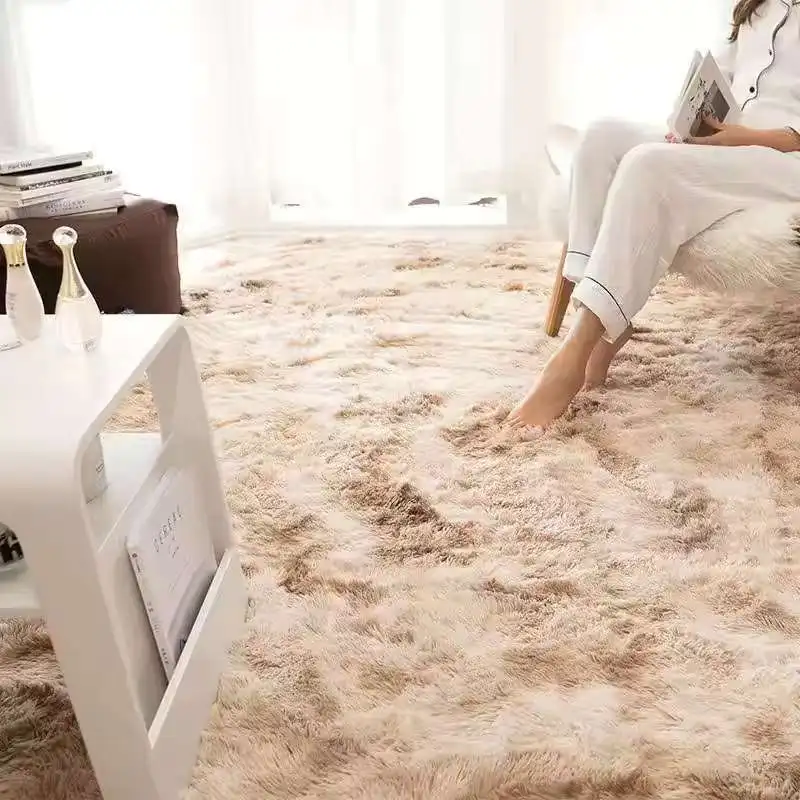 VIKAMA Tie-dye New Thick Carpet for Living Room Plush Rug Children Bed Room Fluffy Floor Mats Non-slip Bedside Home Decor Rugs