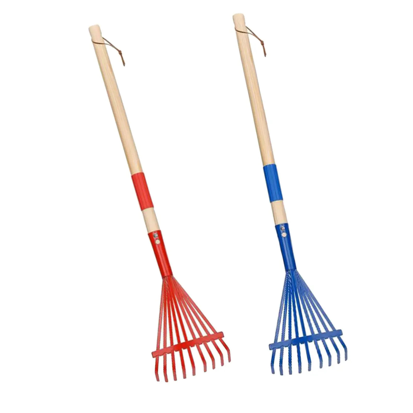 

2Pcs Garden Rake Ergonomic Quick Clean up Leaves Rakes with Wood Handle Leaf Rake Home Farming Garden Tool for Shrub Garden Yard