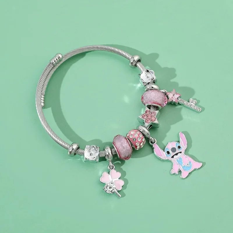 Miniso Adjustable Opening Bracelet Fashion Women DIY Stainless Steel Multi Element Bracelet Suitable Wear Party Festival Gift