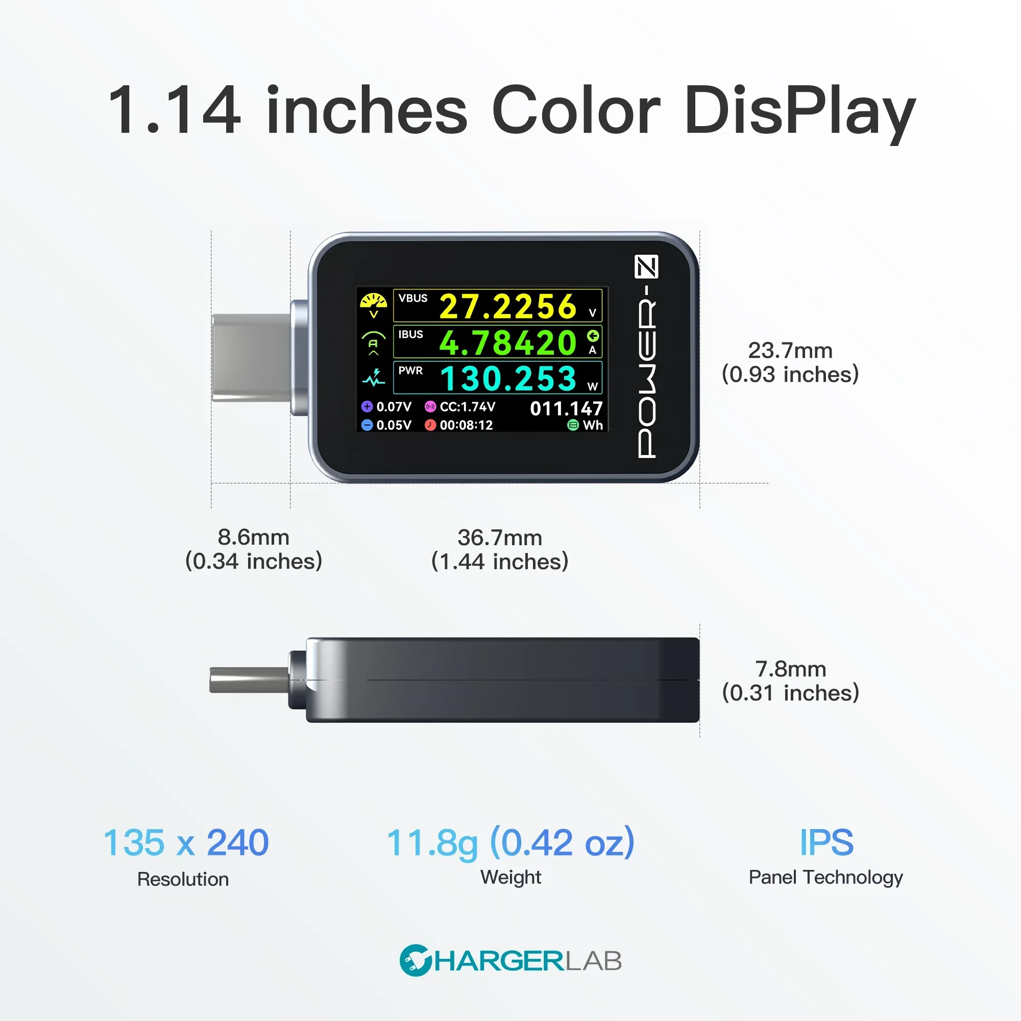 POWER-Z USB-C przenośny Tester cyfrowy miernik mocy PD C240 obsługuje woltomierz 240W pd3. 1 QC5.0 USB C do narzędzie testowe laptopa