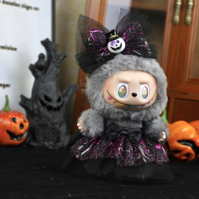 

Labubu 1-3 Generation Halloween Carnival Party Outfit: Pumpkin,Demon and Angel Dress Changeable Costume Set for Dolls Collection