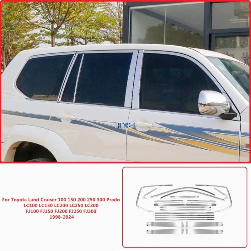 

Car Side Door Window Pillar Trim For Toyota Land Cruiser 100 150 200 250 300 Prado FJ100 FJ120 FJ150 FJ200 FJ250 FJ300 1998-2024