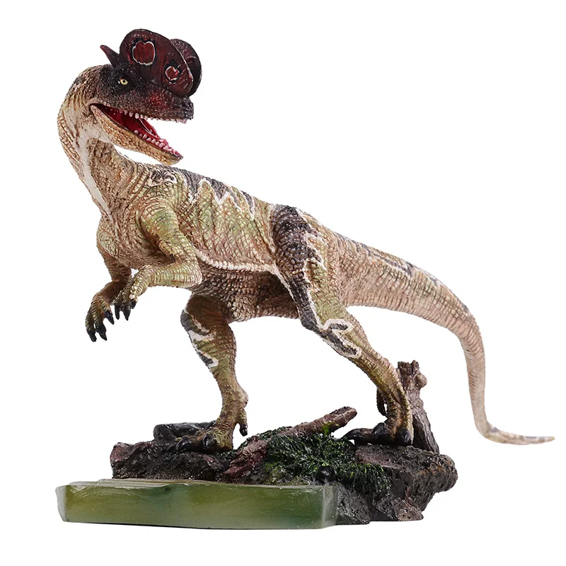 نموذج ديناصور عالي الجودة - لعبة تنين مزدوجة التاج مزدوجة دوارة قابلة للجمع للأغراض التعليمية