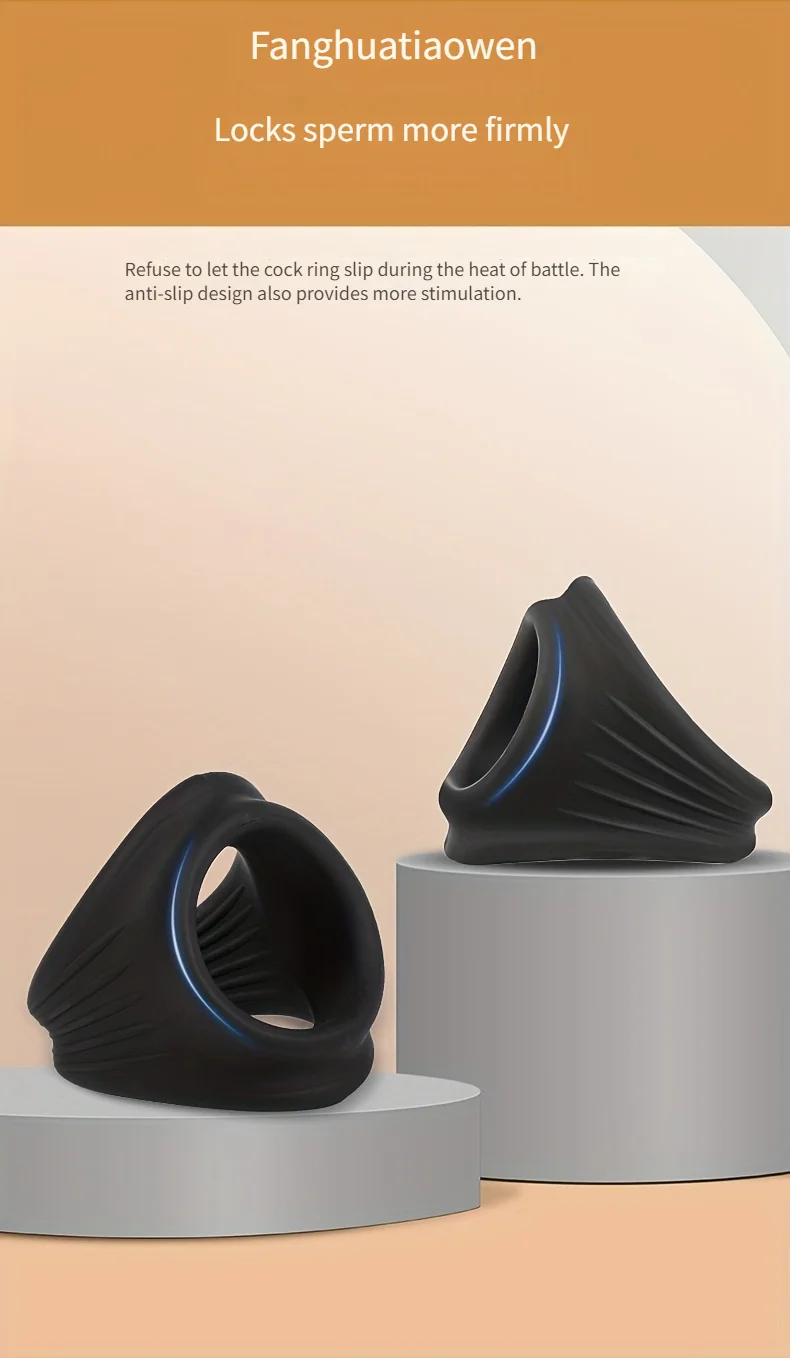 قابلة لإعادة الاستخدام سيليكون القضيب الدائري السائل المنوي قفل تأخير القذف الوقت دائم خاتم الديك للأزواج لعبة الجنس الكبار للرجال #5