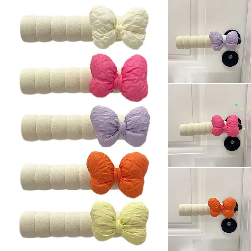 

Крышка дверной ручки с бантом, защита от столкновений, защитная крышка, антистатическая дверная ручка, украшение