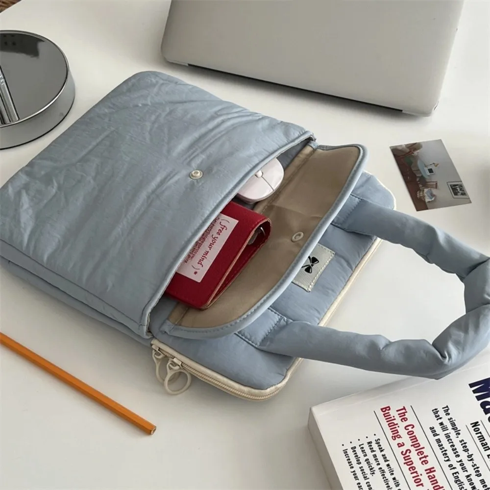 Stylish 11 Inch Shockproof Laptop Bag Portable Puffy Laptop Sleeve Soft Casual Tablet Cover Office