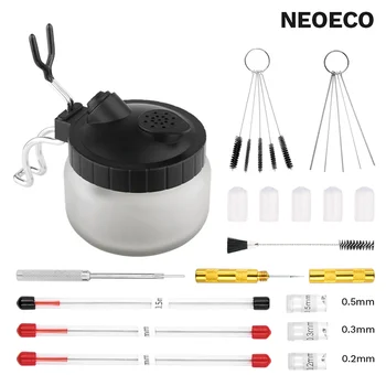 Aerógrafo limpeza pote pistola de pulverização limpador de vidro escova de ar fácil titular limpo frasco de pintura garrafa pistola pulverizador conjunto de ferramentas limpas