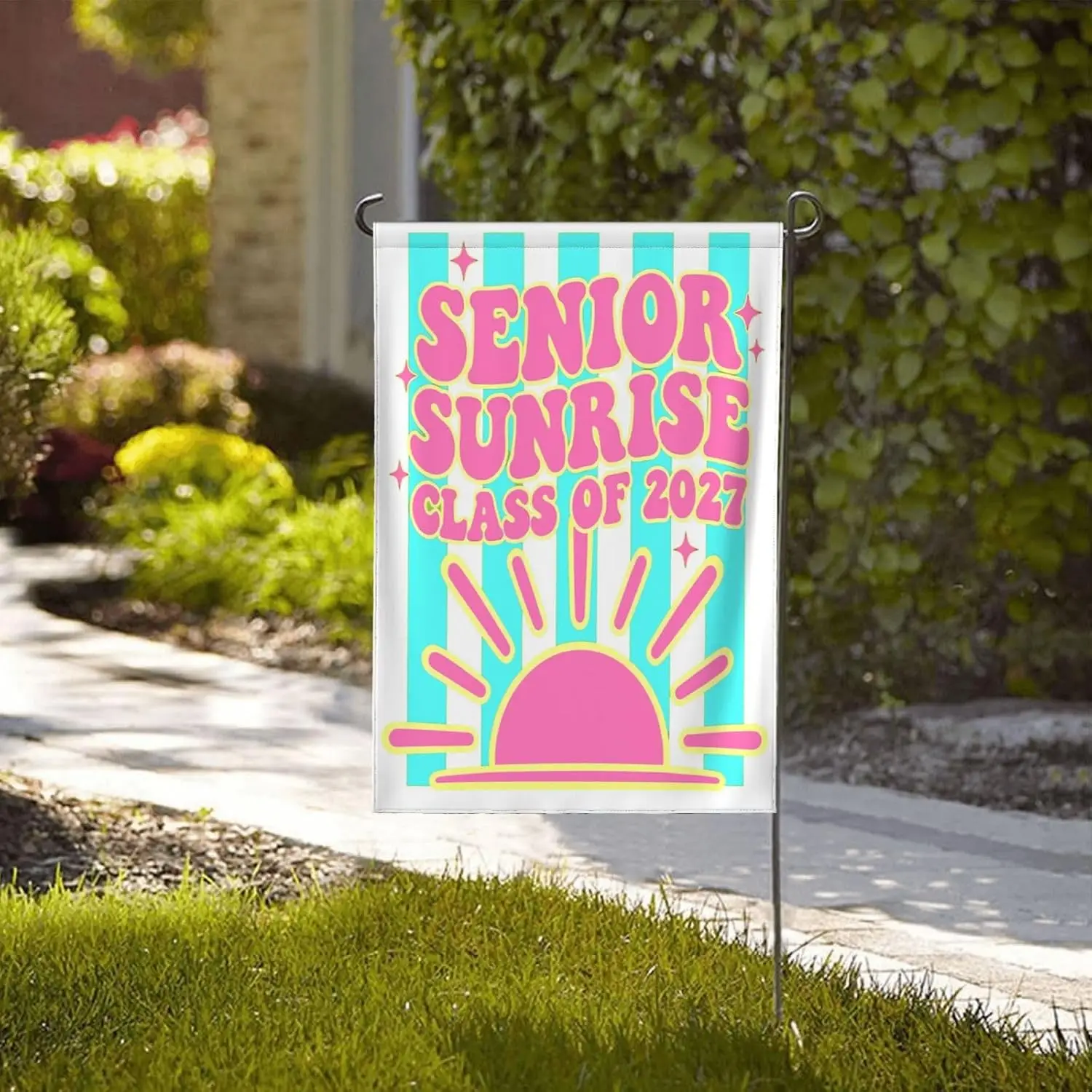 Senior Sunrise 2027 flag Class Of 2027 Graduation Gifts Double Sided Garden Flag 12x18 Inch Banner yyi