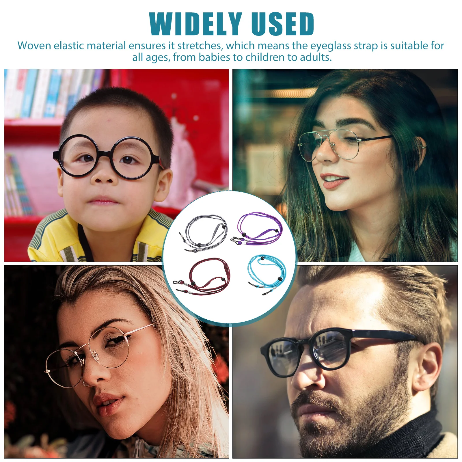 4 Pcs Glasses Chain for Women Eyeglass Chains Elastic Exercise Cord Reusable Rope Fixing Child