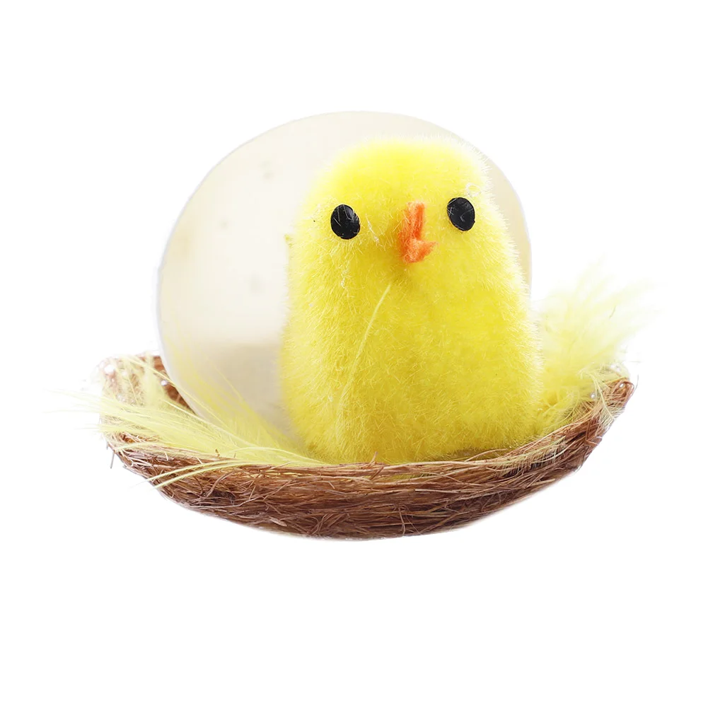 12Pcs Simulation Easter Yellow Chick Mini Artificial Toys Plush Chicken Gift Home Decor Plush Chicken Toys for