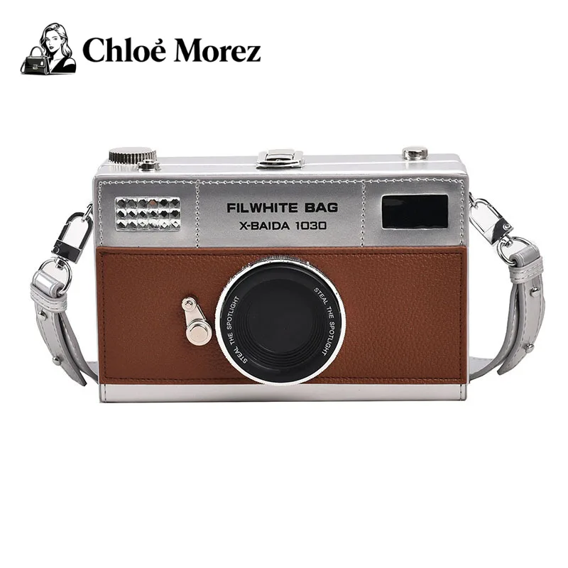 

Retro Camera Design Sling Bag Unique Functional Crossbody Bag with Adjustable Strap Women