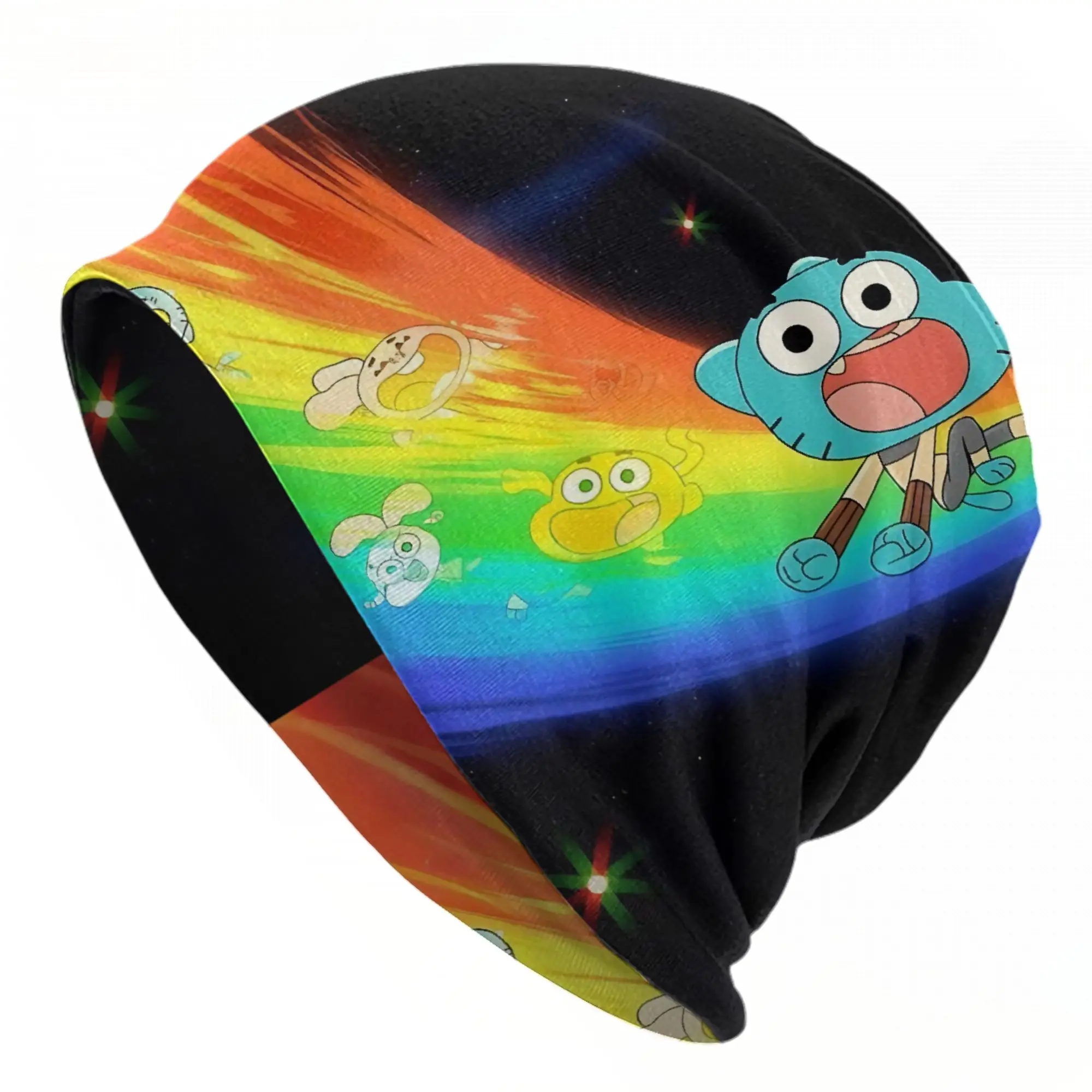 Amazings Gumballs Bonnet Hat Fashion Outdoor Skullies Beanies Hat Cartoon Unisex Warm Dual-use Cap
