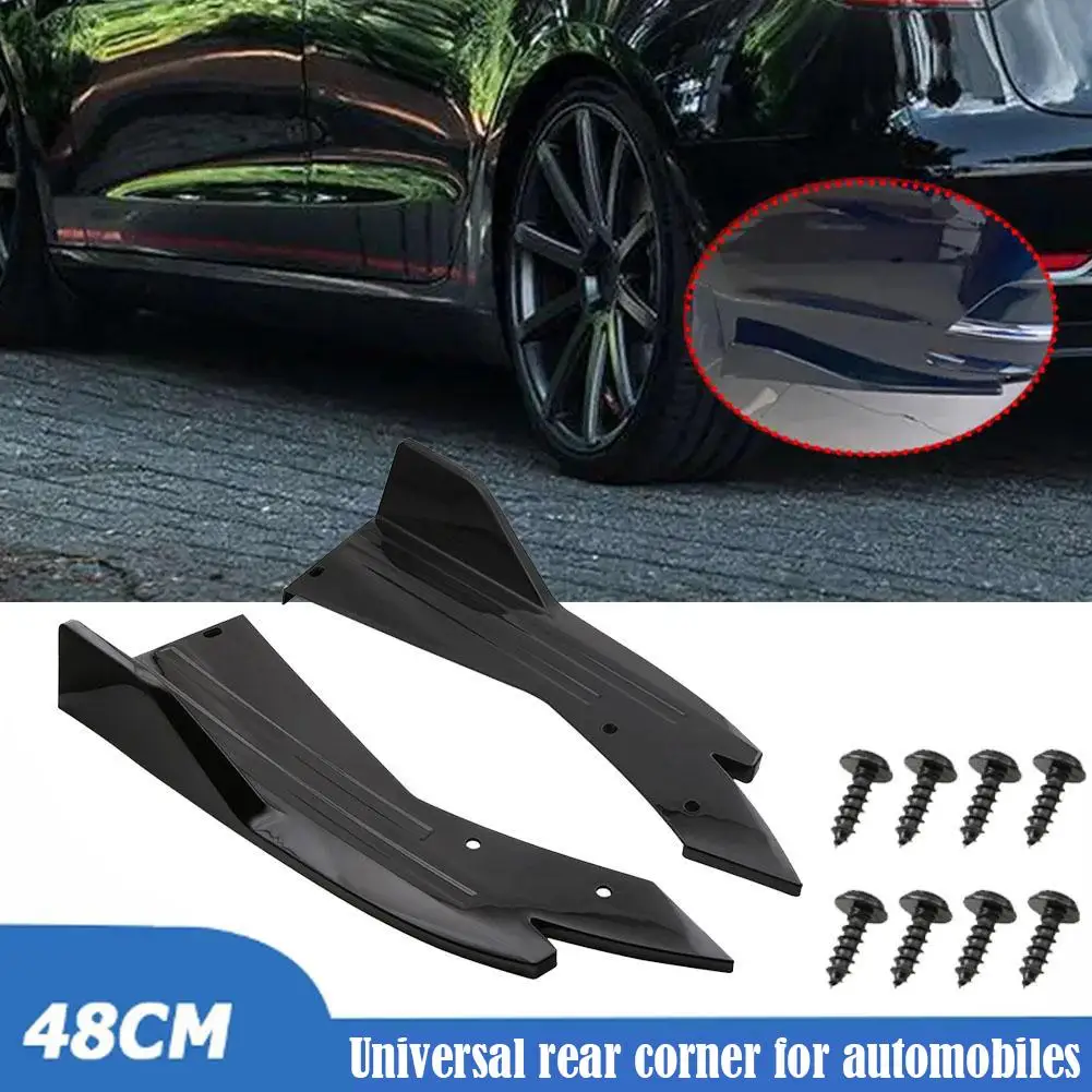 Gm Rear Wrap Corner Car Modified Bright Black Bright Carbon Rear Rear Bumper Rear Protection Shovel Fiber Lip P3Y4