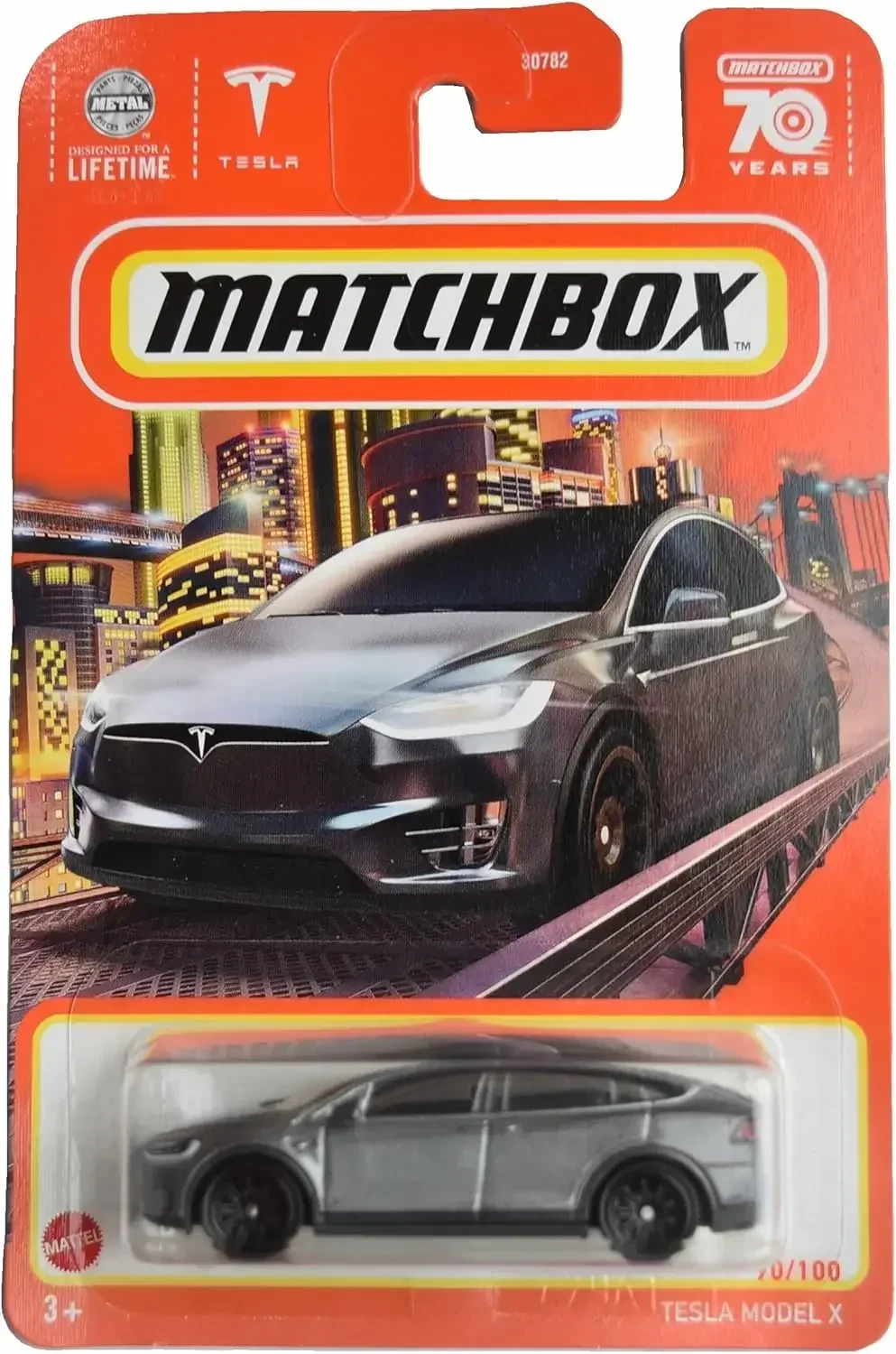 Original Mattel Matchbox Tesla Model X Car 1/64 Blue 53/100 White 59/100 Vehicle Toys for Boys Collection Children Birthday Gift