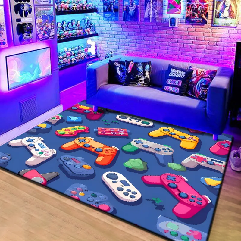 VKAMA-Gamepad de dibujos animados de pila de cristal, decoración del hogar, alfombra de secado rápido, dormitorio, alfombra completa, Internet, cafetería, sala de juegos