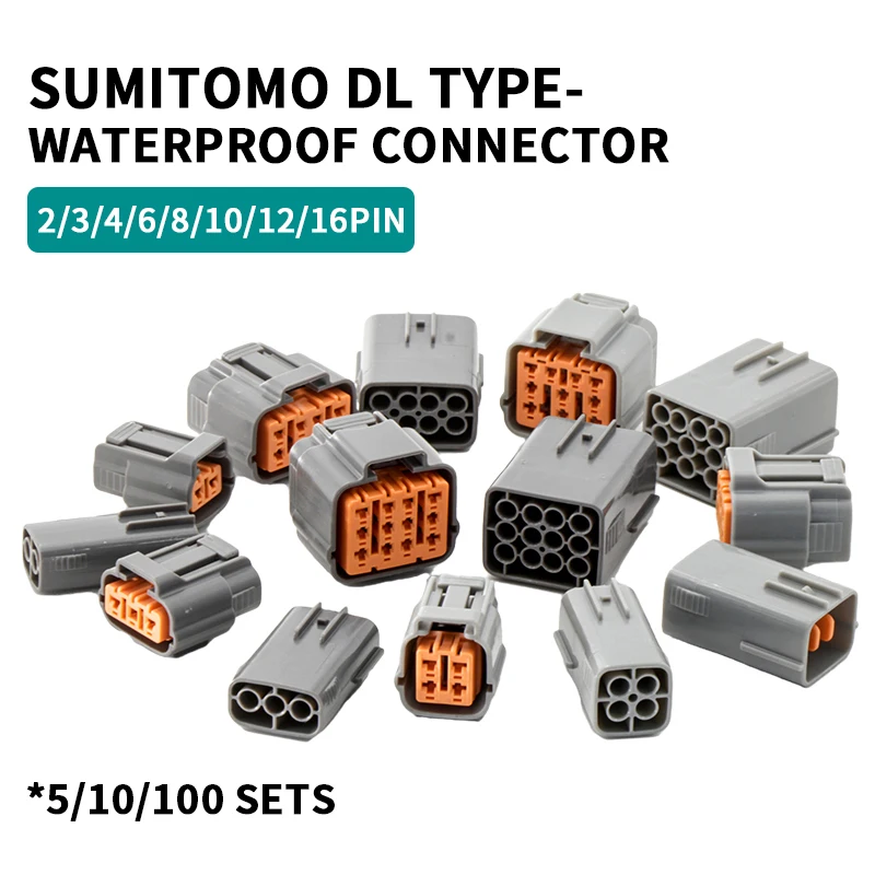 

5/10/100 sets 6195-0003 Sumitomo DL type 2Pautomotive waterproof connector fog lamp plug connector male female terminal sheath