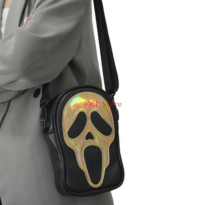 

Stylish Skull Sling Bag with Adjustable Strap Halloween Crossbody Shoulder Bags