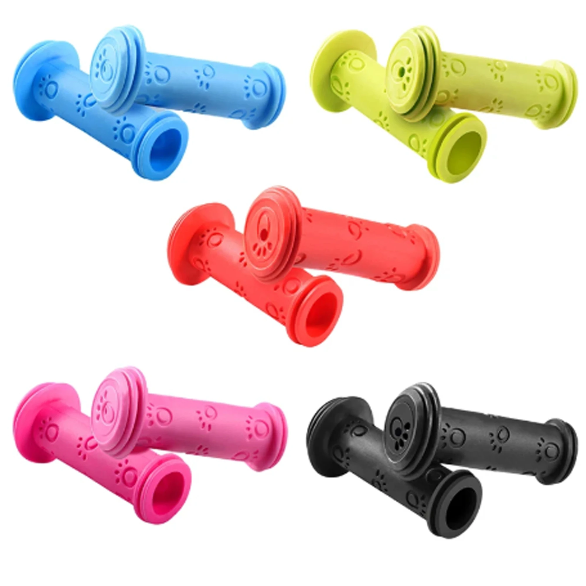 1 Pair Scooter Child Kids Bicycle Grip Anti-Slip Handlebar 22MM Silica-Gel Material Holes Children Bike Accessory Anti-skid