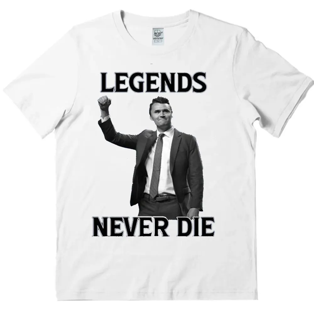 T-shirt Legends Never Die Charlie Kirk pour femmes et hommes, Streetwear unisexe à manches courtes, hauts sur le thème des droits de l'homme, vêtements d'été à col rond pour femmes