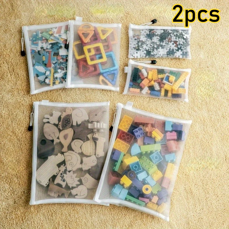 2pcs A4/A5/A6 Mesh Zipper Pouch Document Bag Waterproof Zip File Folders School Office Supplies Pencil