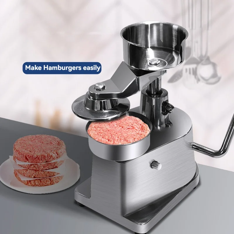 Household Commercial Stainless Steel Manual Meat Patting Machine 10/13/15cm Manual Meatloaf Press Machine