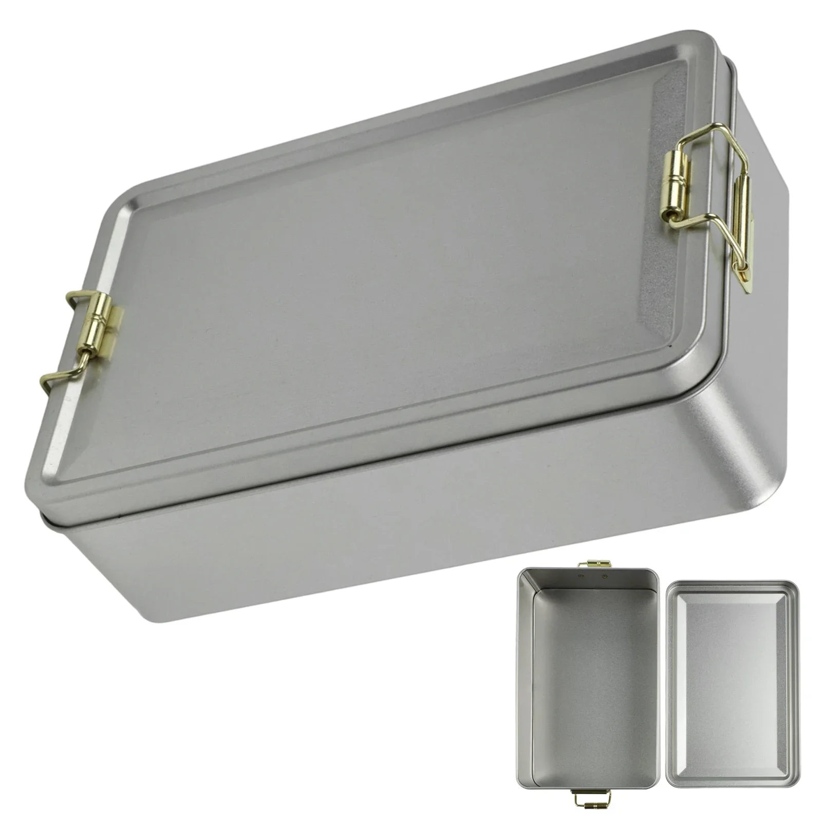 علب تخزين معدنية بإبزيم، عدد ملاحظات لطيف من قطع محتوى العبوة، مستطيلة مع أغطية، صناديق كوكيز تدوم طويلاً #5