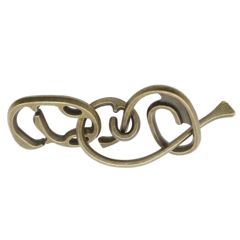 합금 롤 (청동) 퍼즐 잠금 해제 장난감 클래식 IQ 금속 두뇌 티저 캐스트 퍼즐 게임 성인을위한 지적 장난감 어린이