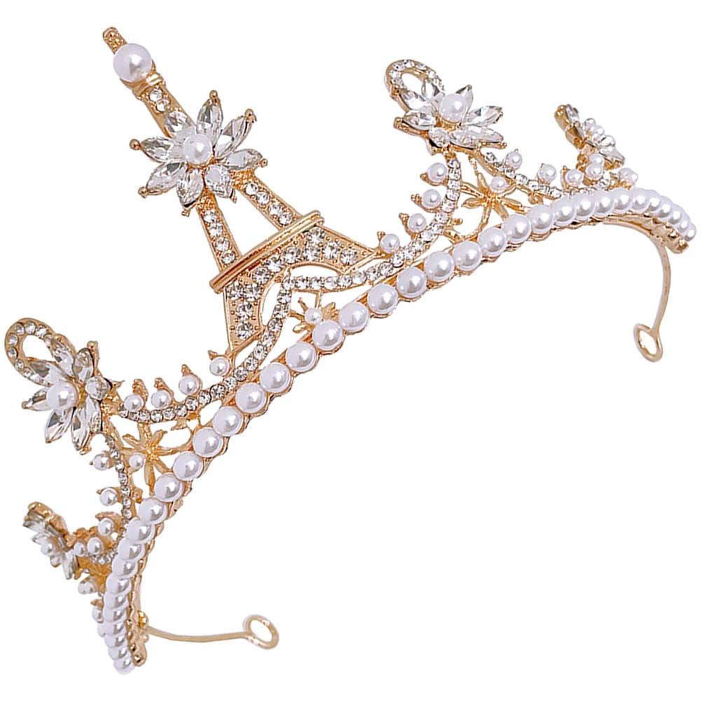 

Pearl Rhinestone Bride Headdress Hair Accessories Girls Wedding Party Prom Headwear Crown Hairstyle Tool Decorative