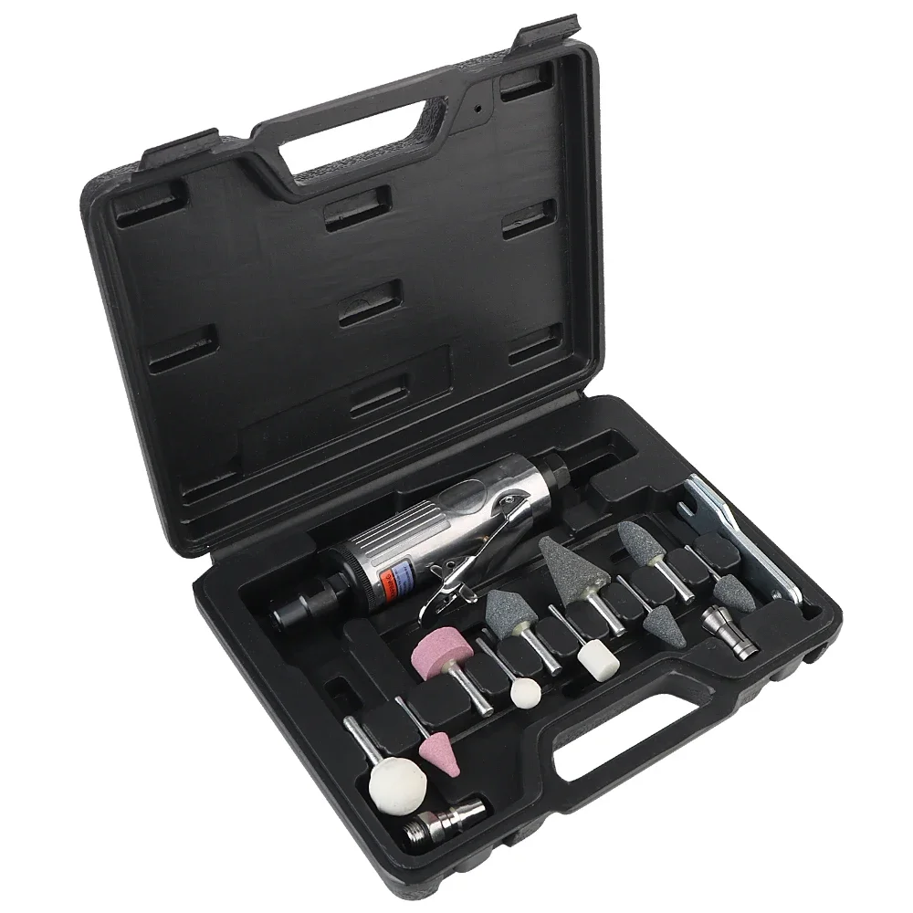 Kit de Machine à polir et à meulage, broyeur à Air, outil de gravure, 1/4 ", 1/8", 16 pièces, broyeur pneumatique