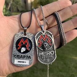 Metro 2023 Exodus Game Same Artyom Necklace Retro Cosplay Pendant for Men Boyfrieed Gift