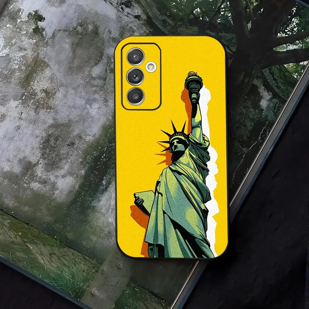 Statue of Liberty Phone Case For Samsung Galaxy A13,A21s,A22,A31,A32,A52,A53,A71,A80,A91 Black Cover