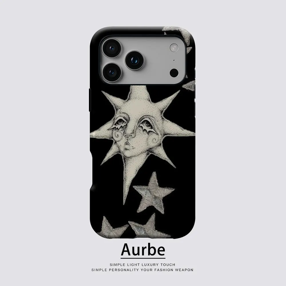 Funda Aurbe Matte 2 en 1 con Magsafe para iPhone 17 16 15 14 Plus 17 Pro Max, Carcasa Rígida Antigolpes, Color Celestial Negro