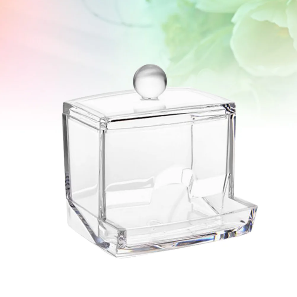 

Acrylic Cotton Swabs Box Transparent Crystal Creative Cotton Pads Desktop Storage Container