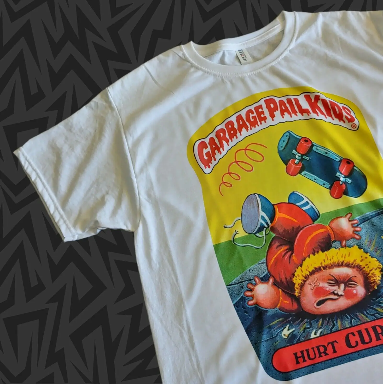 New Garbage Pail Kids T-Shirt HURT CURT Series 3 89a GPK Card Skater Kurt S-2XL