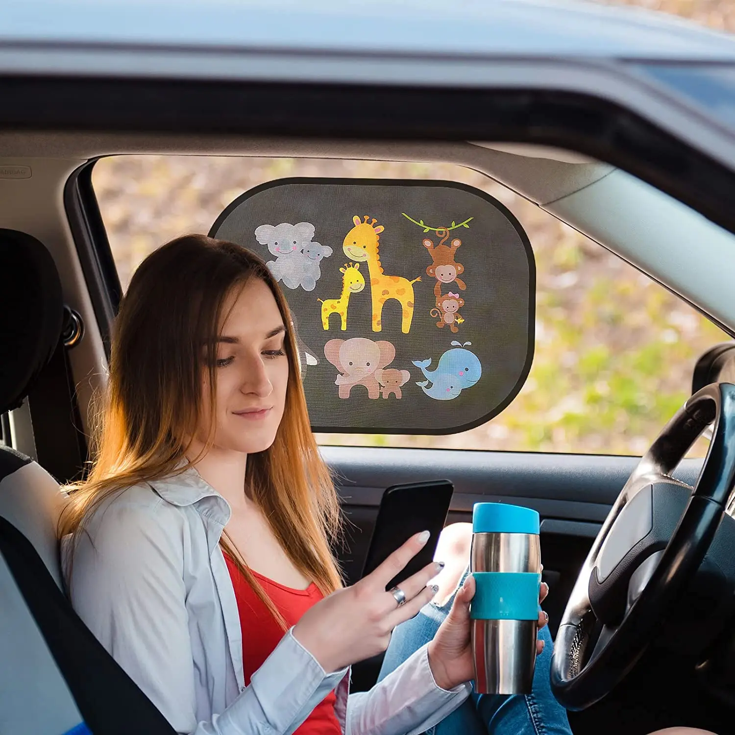 

51x31cm Car SunShade Side Window Cartoon Window Children Adults Adsorption SunShade Cover Rear Side Auto Window Sunvisor Mesh