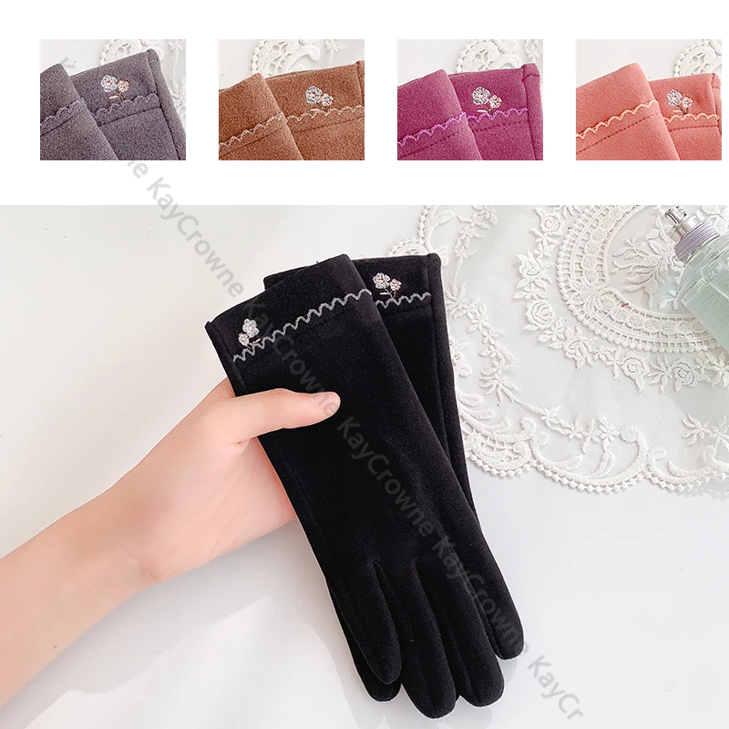 KayCrowne New Grace Fashion Women's Gloves Winter Gloves Elegant Touch Screen Warm Windproof Riding Fingerless Gloves Mittens