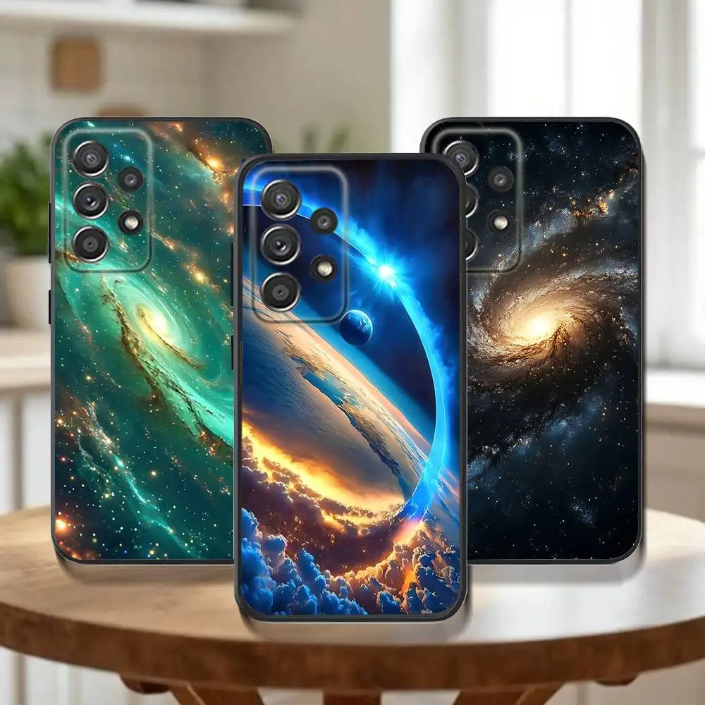 

Space For Galaxy Universe Phone Case For Samsung Galaxy A73,31,32,72,41,53,52,71,22,5G,Note,J7,8,9 Soft Black Cover