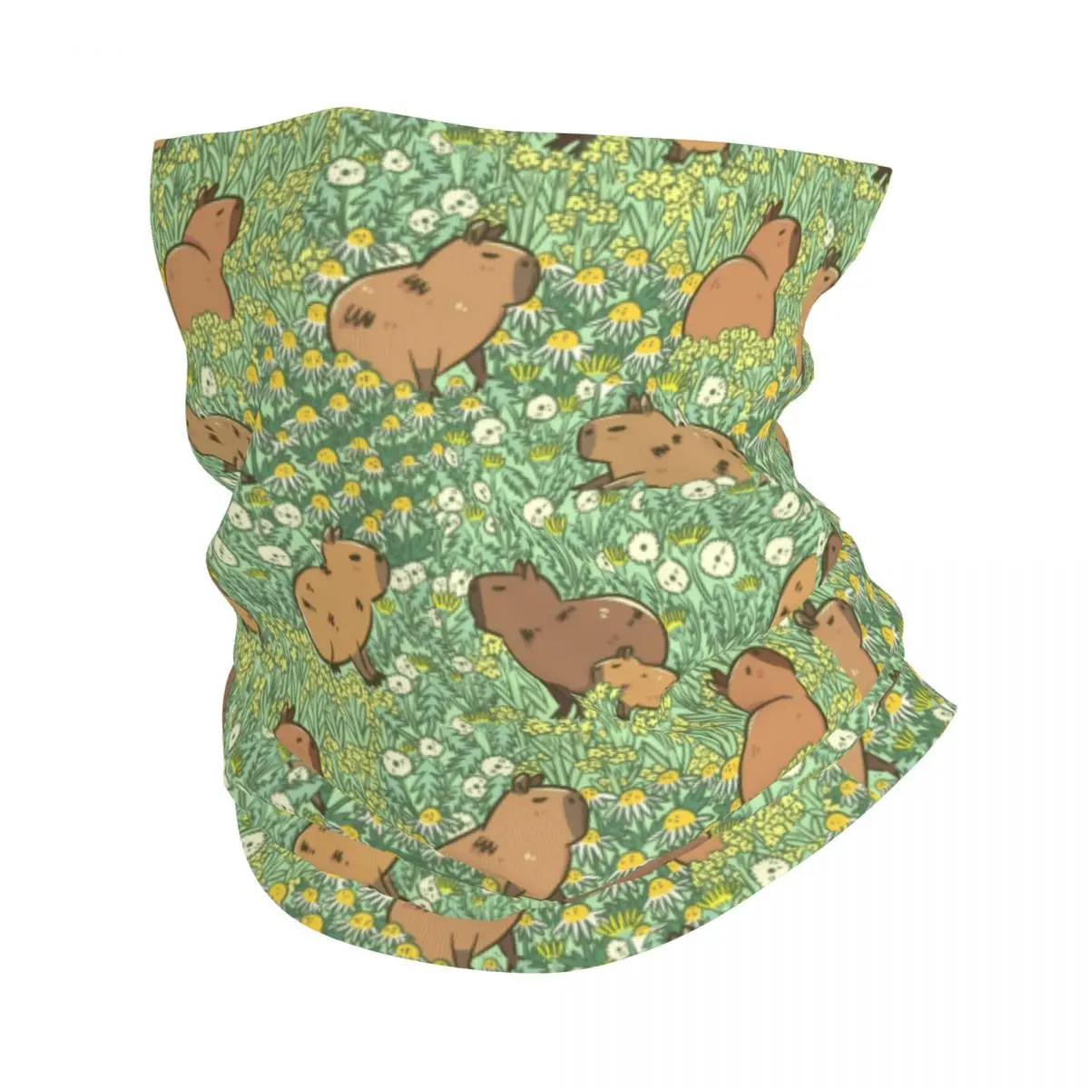 Cute Giant Cavy Capybara Collage Bandana Neck Gaiter Windproof Face Scarf Cover Men Women Headwear Tube Balaclava