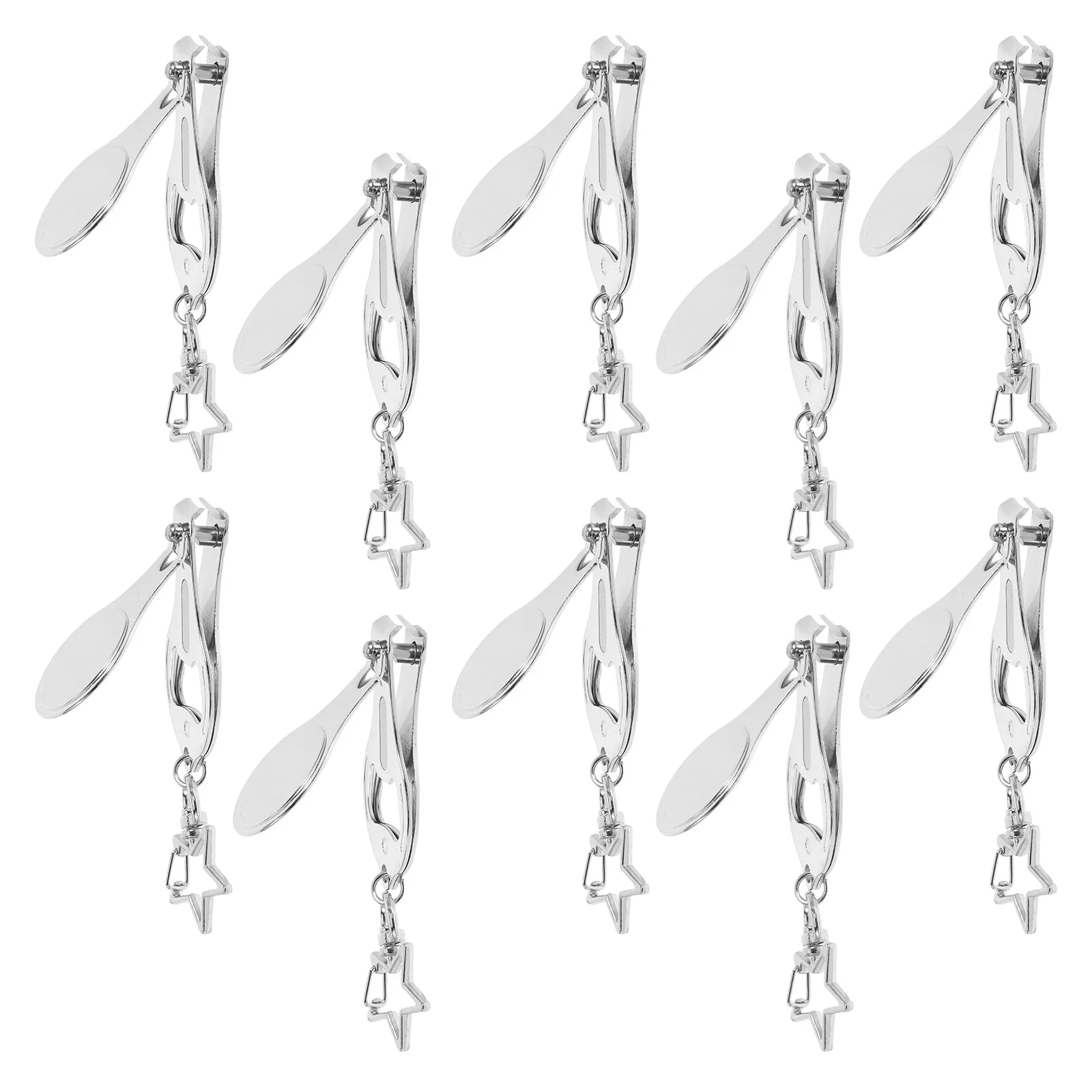 10Pcs Multifunctional Stainless Steel Nail Clipper Keychain Compact Bottle Opener Xmas Party Favors Christmas Holiday Gift