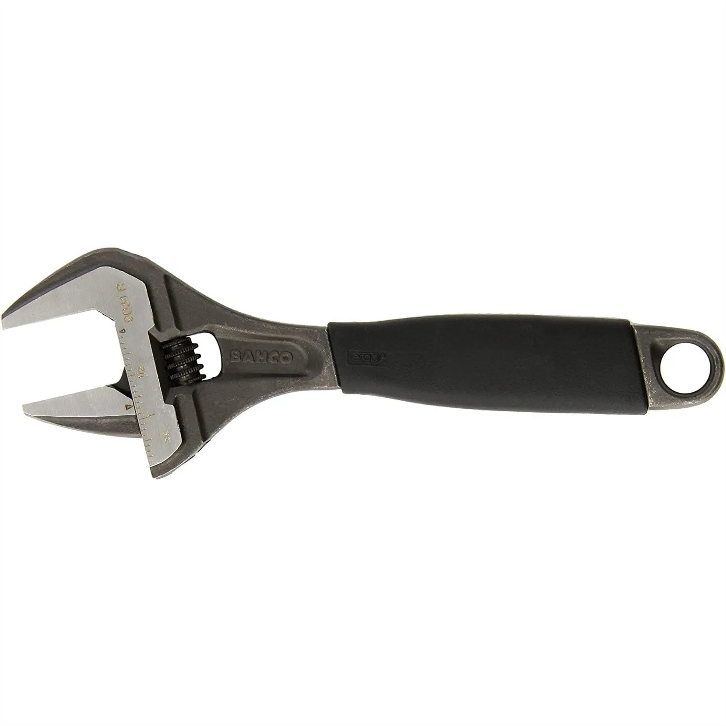 

Adjustable Wrench with Rubber Handle - 8 Inch Wide Jaw Ergo Design for Confined Spaces