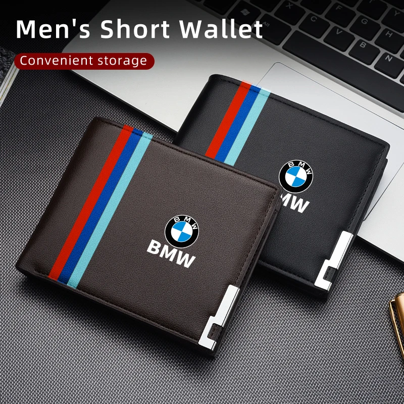 Leather Car Logo Men Wallet Purse Gift Card Ticket Storage Bag For BMW X3 X5 M5 M3 E46 E90 E60 F10 F30 E36 G30 E87 E70 E30 G20