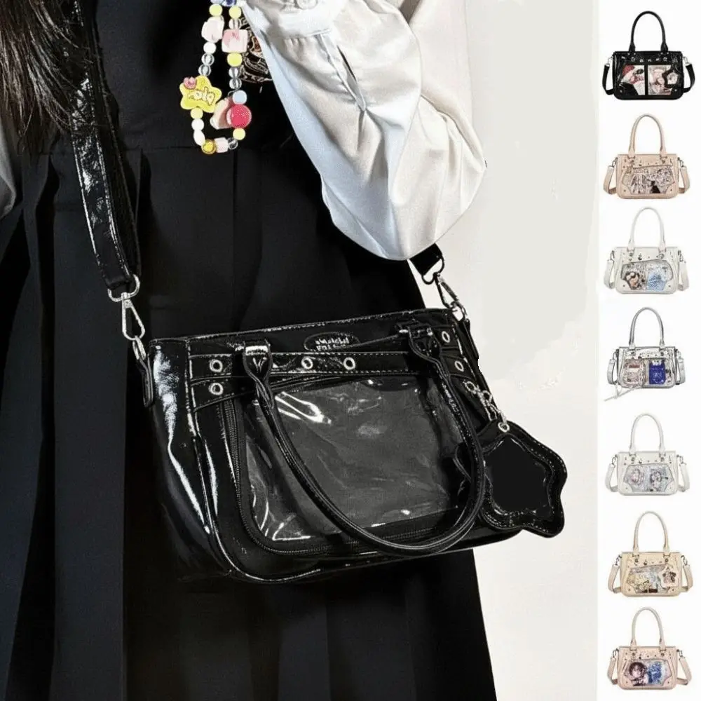 

Nylon Star Itabag Y2K Harajuku PVC Transparent Shoulder Bag Pin Badge Display Large Capacity Ulzzang Ita Bag Fans Supplies