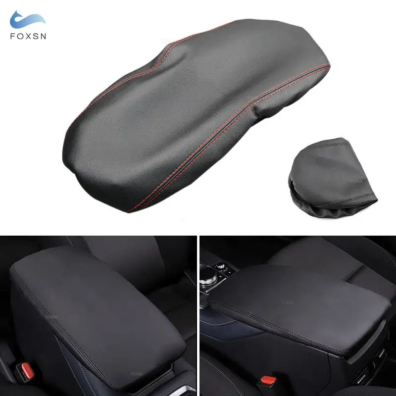 For Mazda CX-30 CX30 2020 2021 Car Interior Center Control Armrest Box Cover Trim Microfiber Leather Protictive Accessories