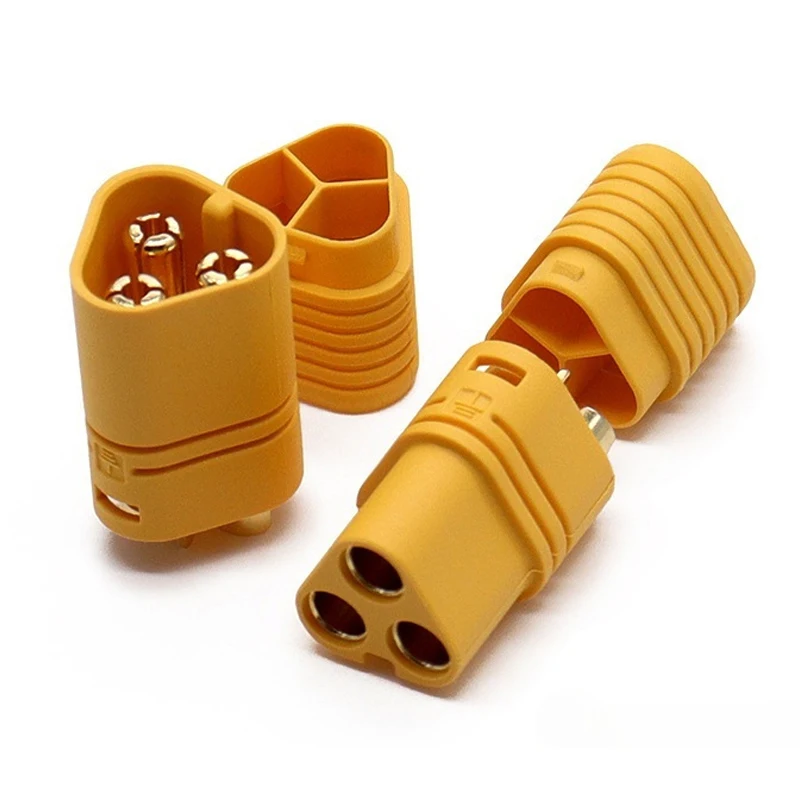 1PCS MT60 Yellow Male Female Bullet Connector Plugs with Sheath Set for Remote Control Toy Parts